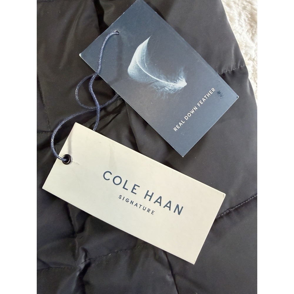 Cole Haan Signature Maxi Quilted Down Puffer Black Long‎ Coat Jacket Sz S - Picture 7 of 10